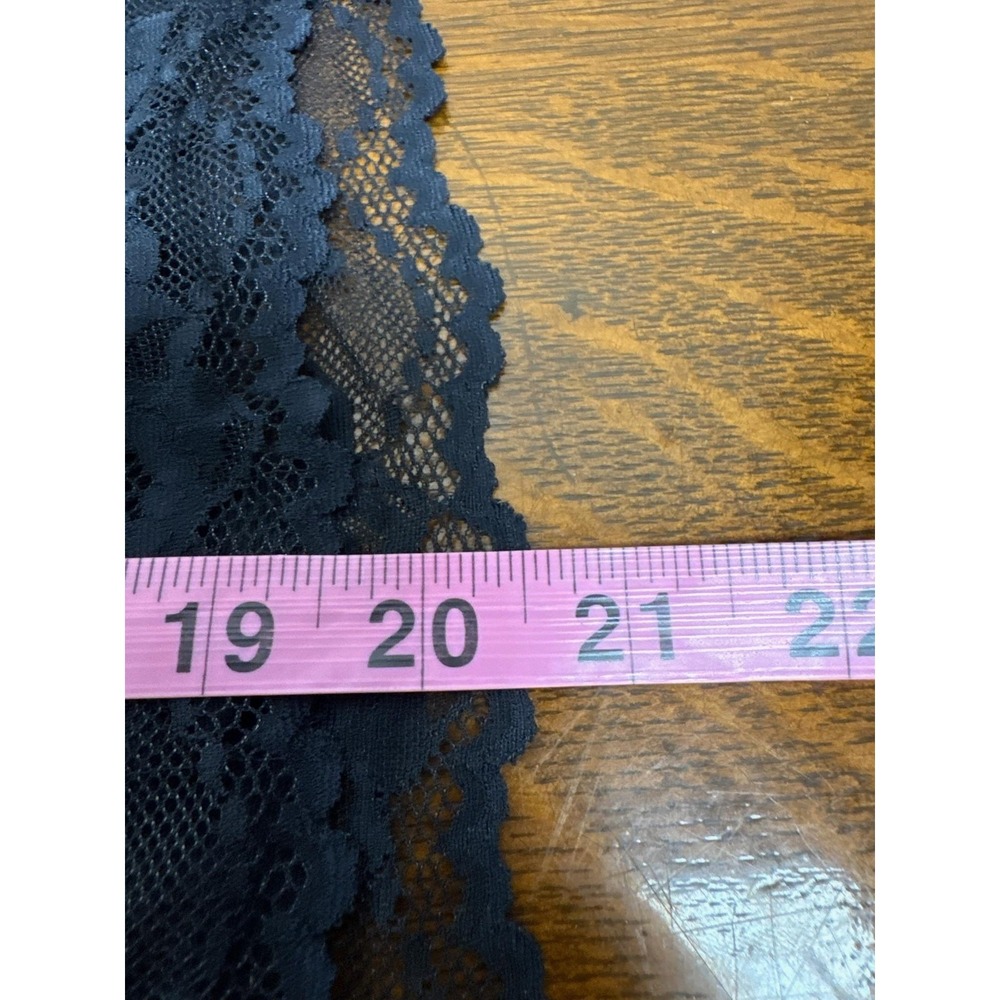 Victoria's Secret Chemise Womens Large Black‎ Lace Mesh Polka Dot Sexy Lingerie - Picture 5 of 6